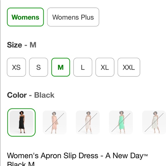 NWT Black Satin Slip Dress, Size M - Picture 3 of 3